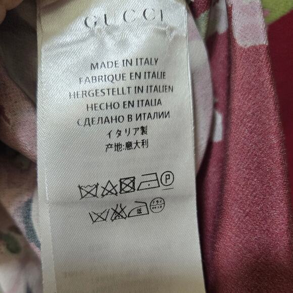 Gucci Blooms Silk Burgundy Floral Button-Up Blouse IT 40 / US Small - Picture 5 of 8